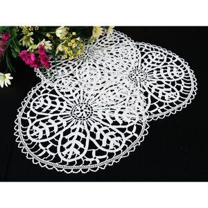 3 Doilies Doily Crocheted Doily White Handmade Vintage Doilies Cottage Core  C1